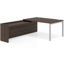 Mesa de dirección en L Kube fondo 100cm con ala WorkPlus estructura aluminio
