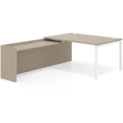 Mesa de dirección en L Kube fondo 100cm con ala WorkPlus estructura blanco