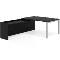 Mesa de dirección en L Kube fondo 100cm con ala WorkPlus estructura aluminio