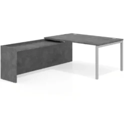 Mesa de dirección en L Kube fondo 100cm con ala WorkPlus estructura aluminio