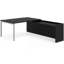 Mesa de dirección en L Kube fondo 100cm con ala WorkPlus estructura aluminio