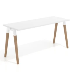Mesa de escritorio Arki, patas de madera maciza, fondo 60cm