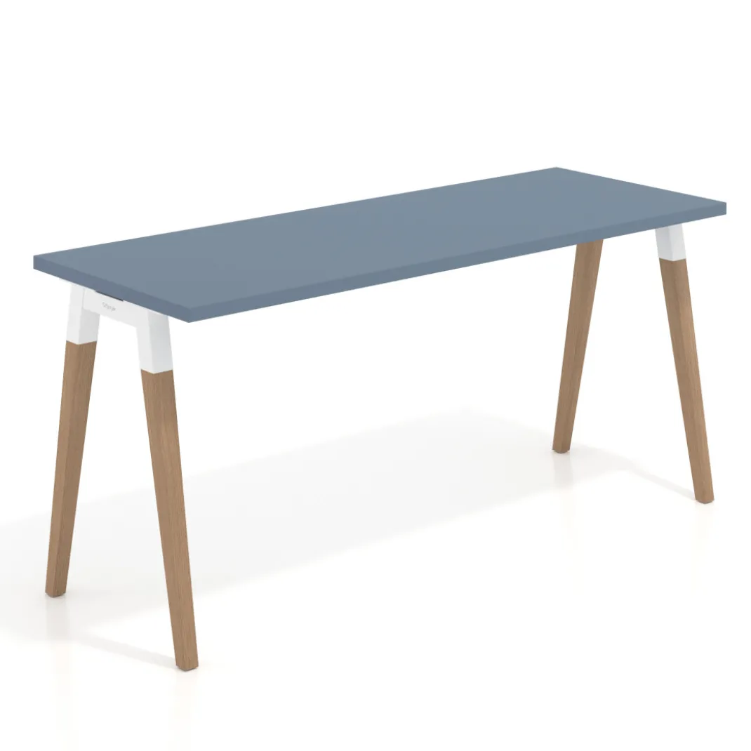 Mesa de escritorio Arki, patas de madera maciza, fondo 60cm