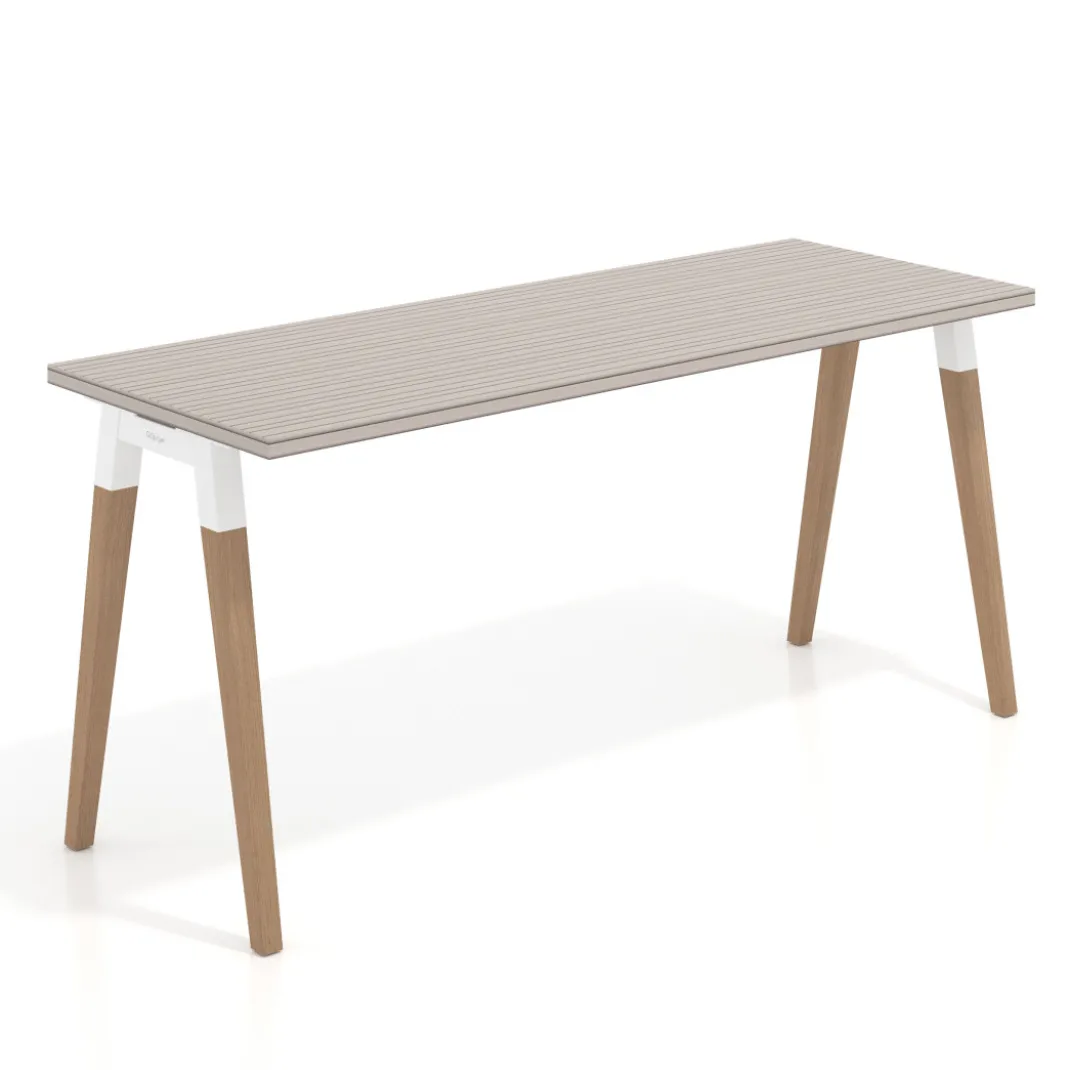 Mesa de escritorio Arki, patas de madera maciza, fondo 60cm