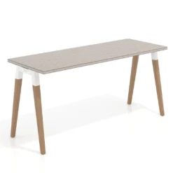 Mesa de escritorio Arki, patas de madera maciza, fondo 60cm