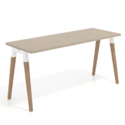 Mesa de escritorio Arki, patas de madera maciza, fondo 60cm
