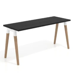Mesa de escritorio Arki, patas de madera maciza, fondo 60cm
