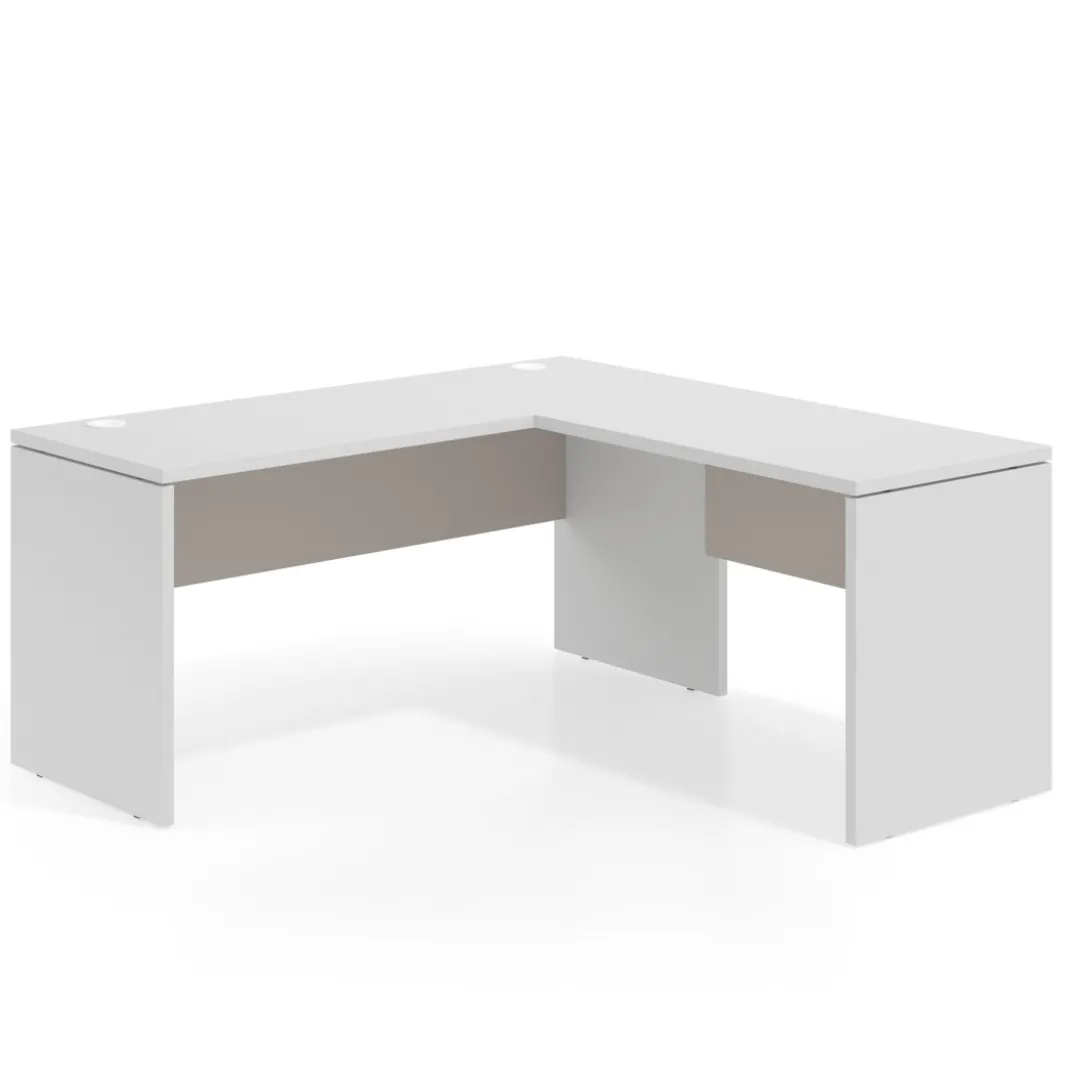 Mesa de Escritorio con ala Work Plus fondo 60 estructura blanco mate