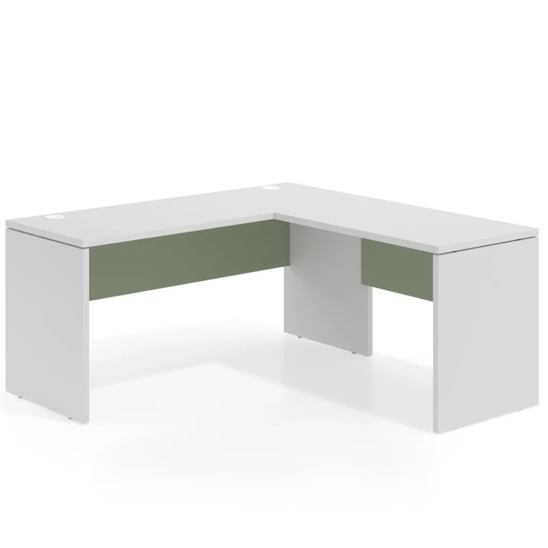 Mesa de Escritorio con ala Work Plus fondo 60 estructura blanco mate