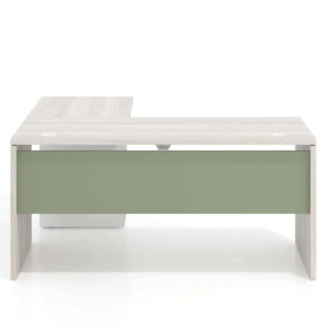 Mesa de Escritorio con cajones en L Work Plus, ala corta, fondo 60, frontales melamina estructura california