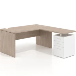 Mesa de escritorio con cajones Work fondo 80, frontales metal, estructura monocolor