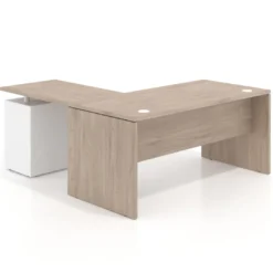 Mesa de escritorio con cajones Work fondo 80, frontales metal, estructura monocolor