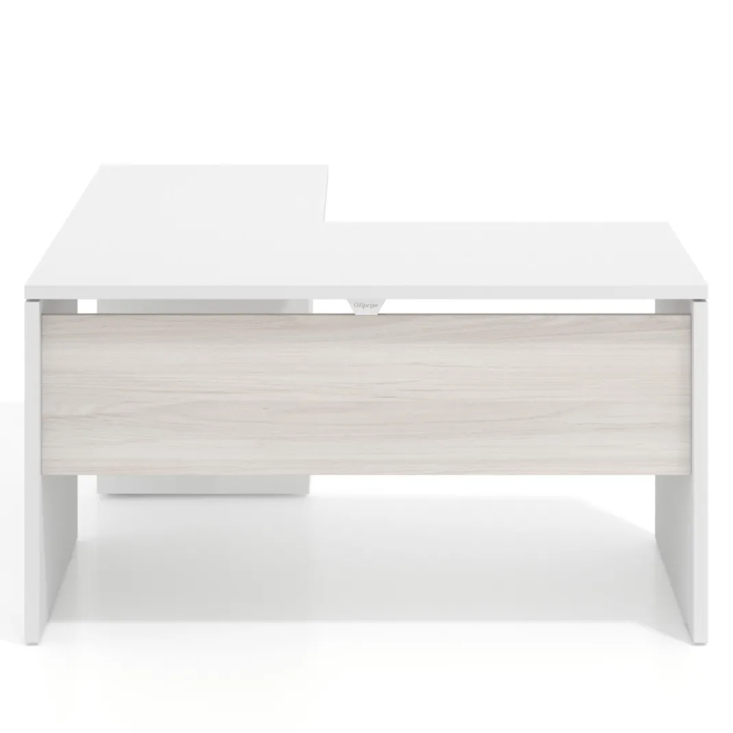 Mesa de escritorio con cajones Work fondo 60, frontales metal, estructura bicolor