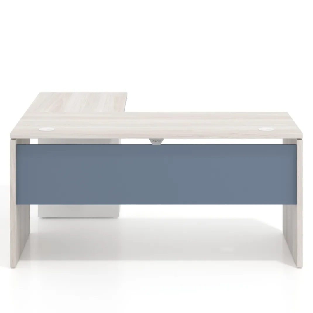 Mesa de Escritorio con cajones en L Work Plus, ala corta, fondo 60, frontales melamina estructura california