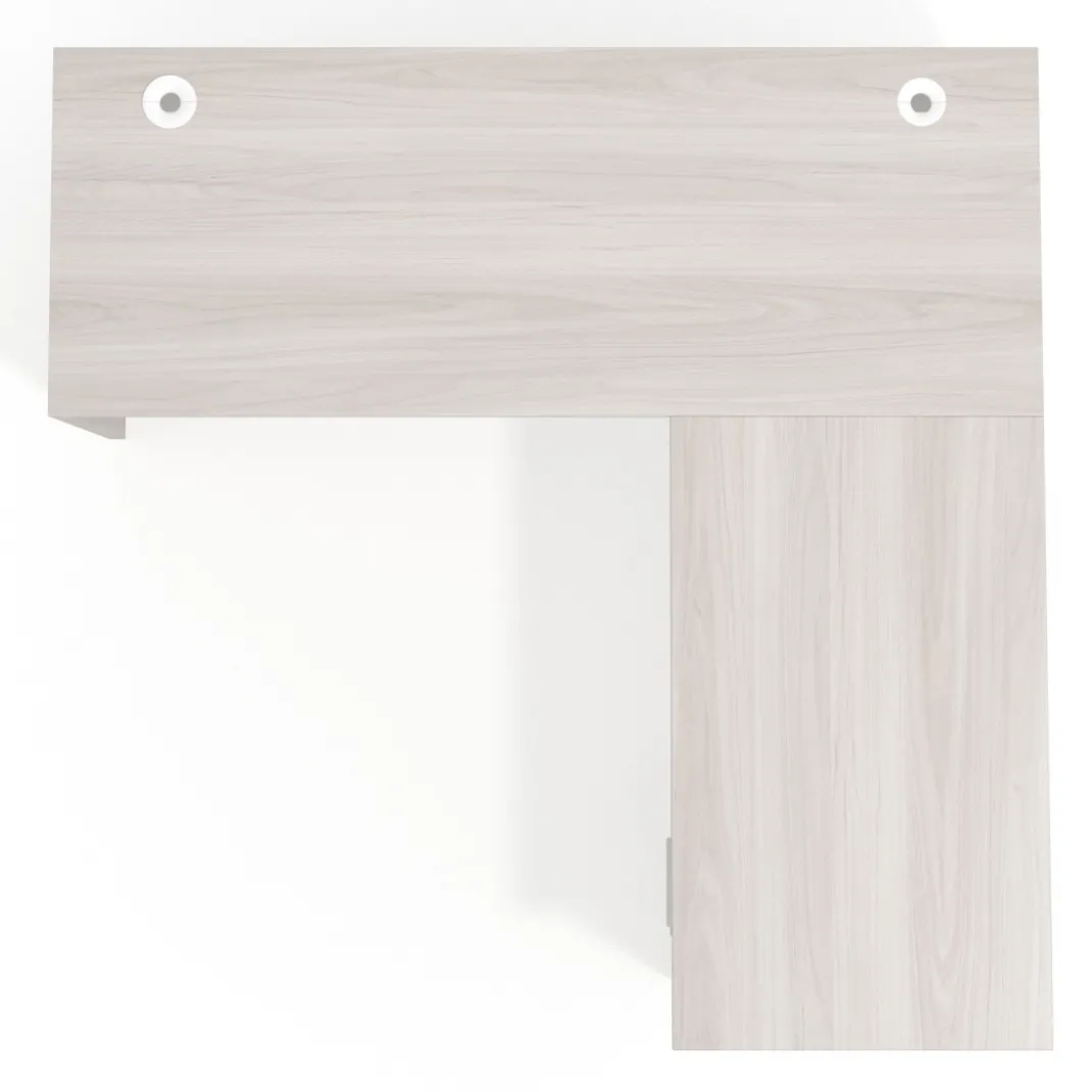 Mesa de Escritorio con cajones en L Work Plus fondo 60, frontales melamina estructura california