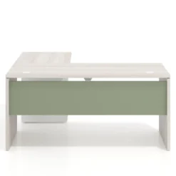 Mesa de Escritorio con cajones en L Work Plus, ala corta, fondo 60, frontales de metal estructura california