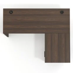 Mesa de Escritorio con cajones en L Work Plus fondo 60, frontales de metal estructura california