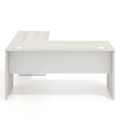 Mesa de escritorio con cajones Work fondo 68, frontales metal, estructura bicolor