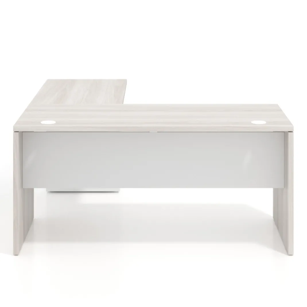 Mesa de escritorio con cajones Work fondo 68, frontales metal, estructura bicolor