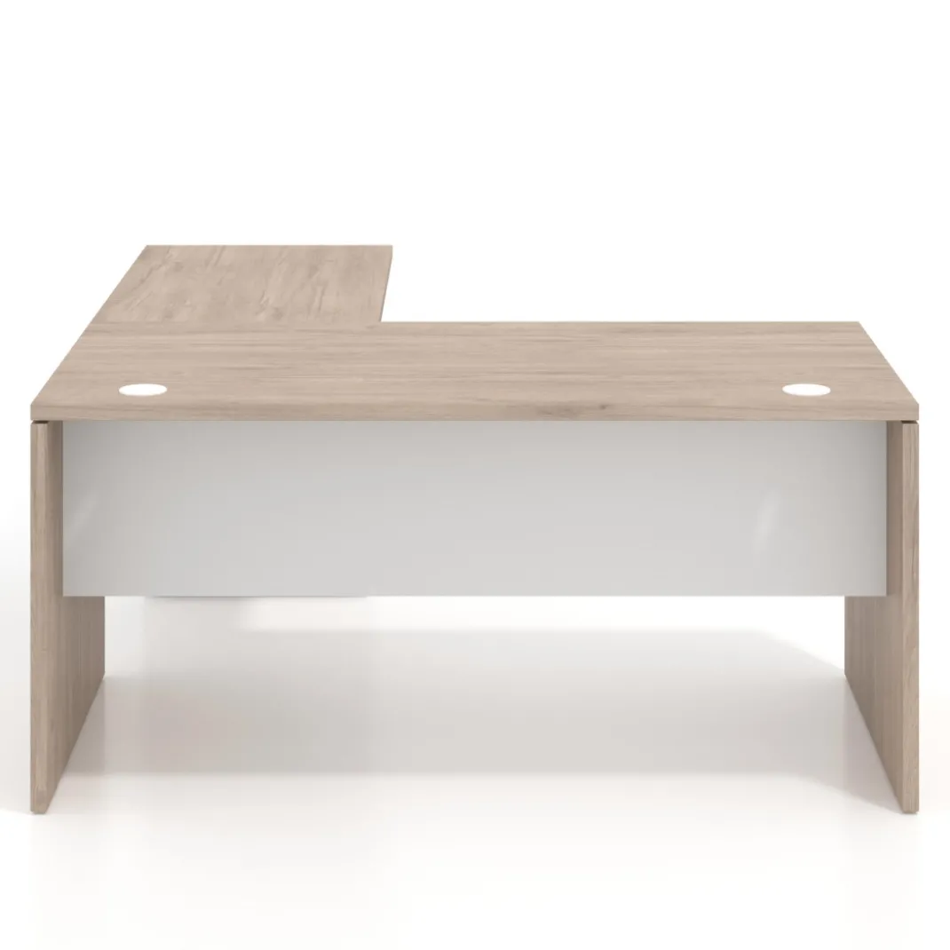 Mesa de escritorio con cajones Work fondo 80, frontales metal, estructura bicolor