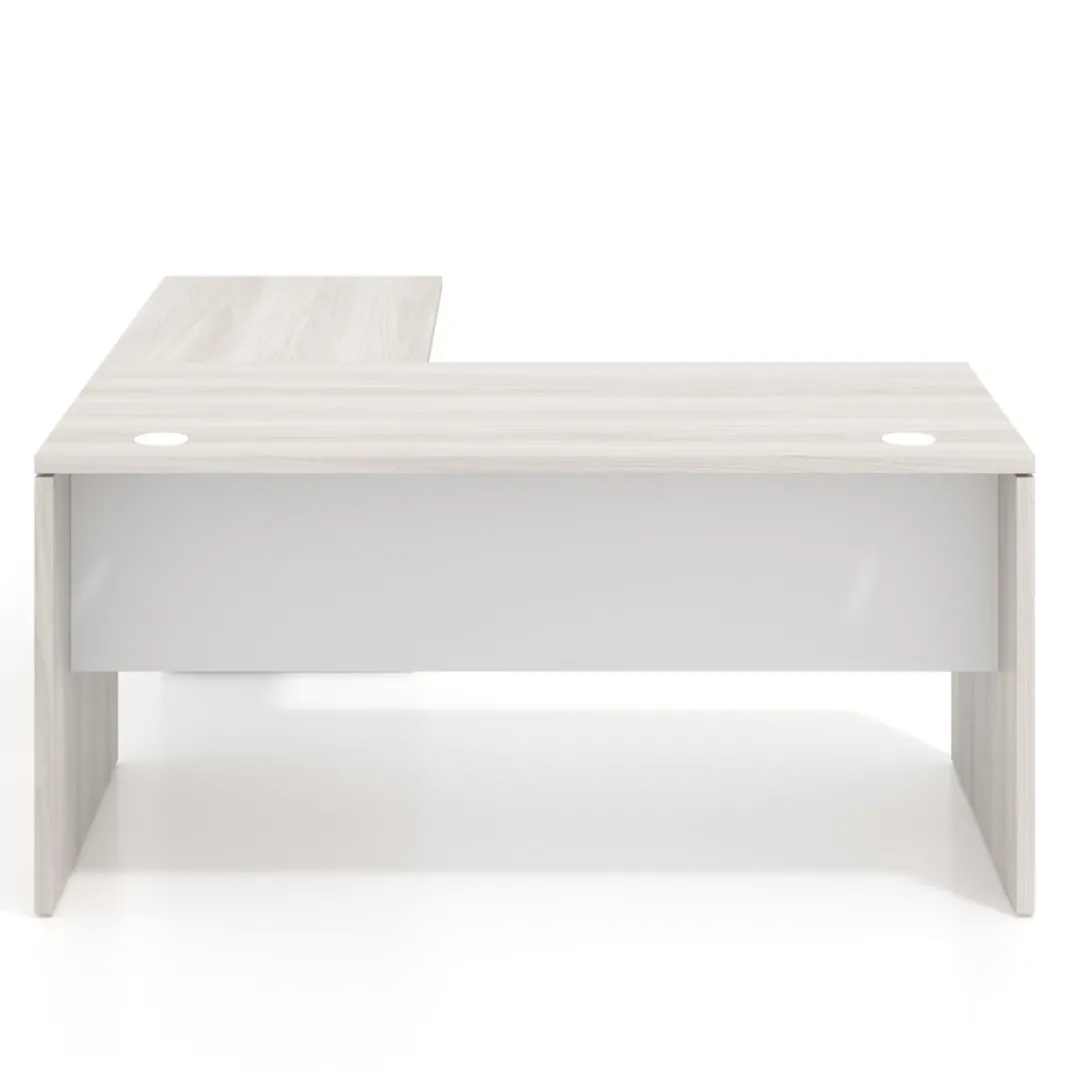 Mesa de escritorio con cajones Work fondo 80, frontales metal, estructura bicolor