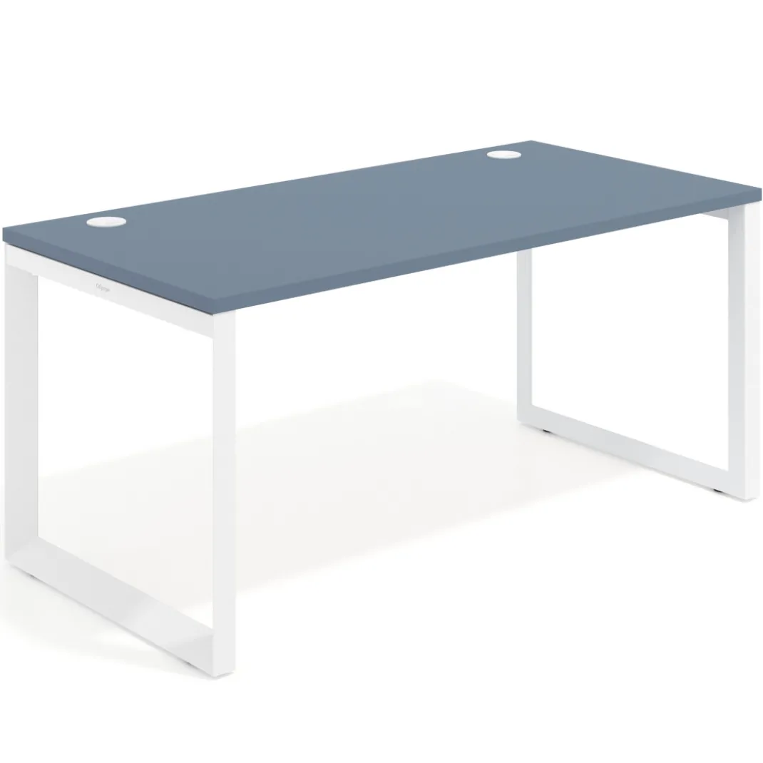 Mesa de escritorio Delta, fondo 80cm, estructura blanca