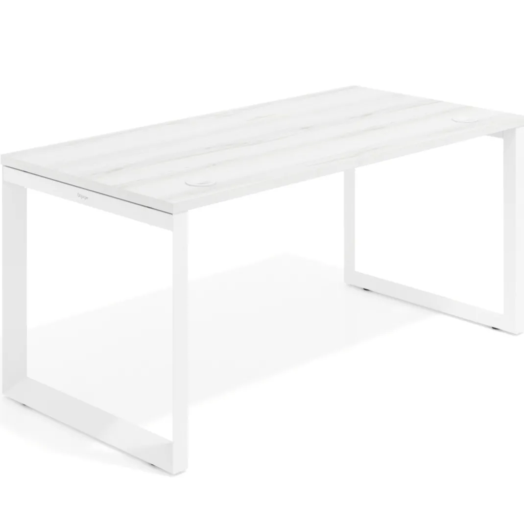 Mesa de escritorio Delta, fondo 80cm, estructura blanca