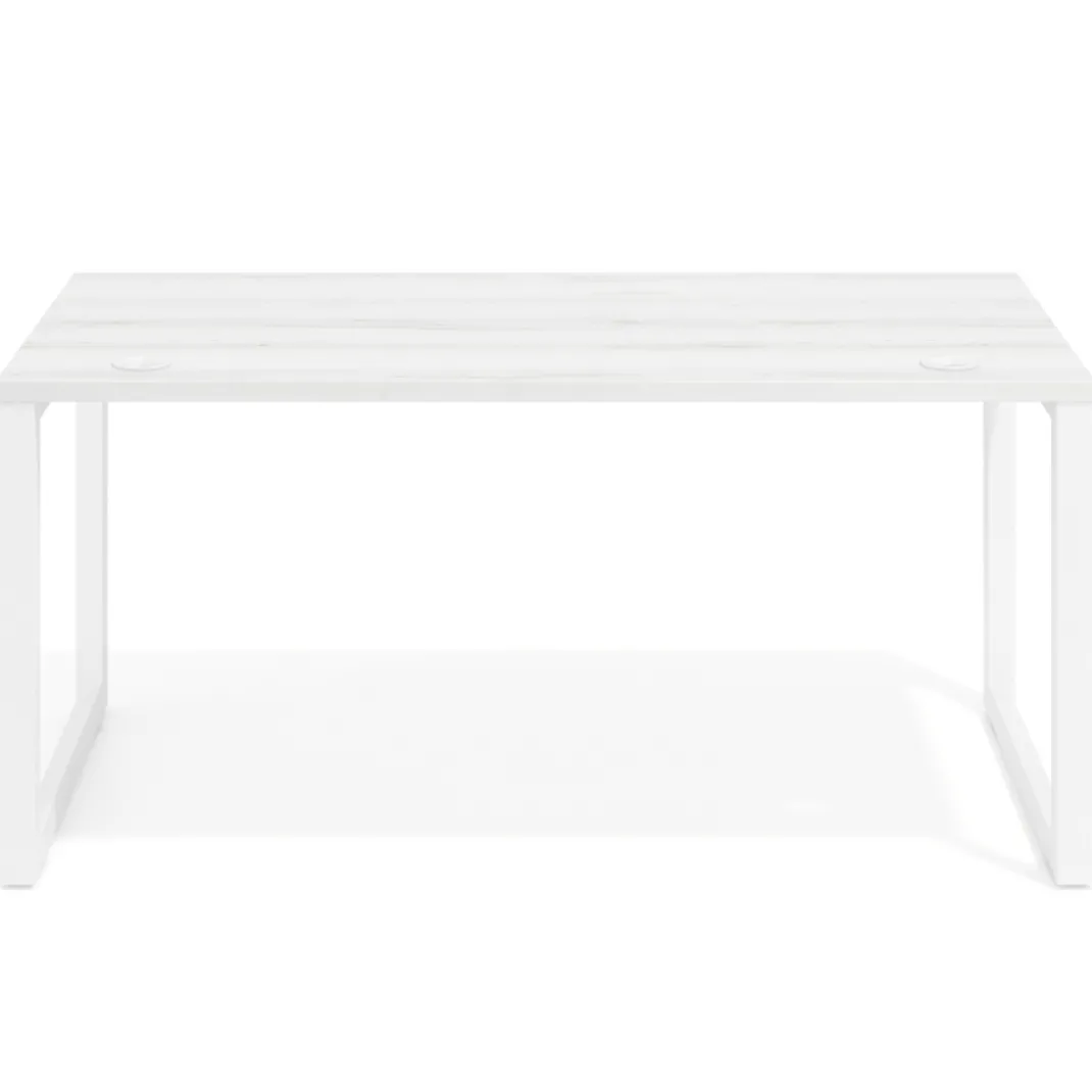 Mesa de escritorio Delta, fondo 80cm, estructura blanca