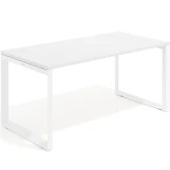 Mesa de escritorio Delta, fondo 80cm, estructura blanca