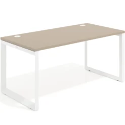 Mesa de escritorio Delta, fondo 80cm, estructura blanca