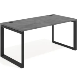 Mesa de escritorio Delta, fondo 80cm, estructura negra