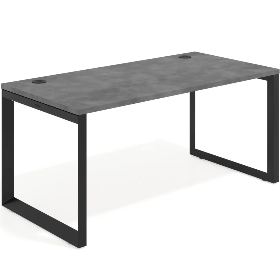 Mesa de escritorio Delta, fondo 80cm, estructura negra
