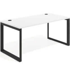 Mesa de escritorio Delta, fondo 80cm, estructura negra