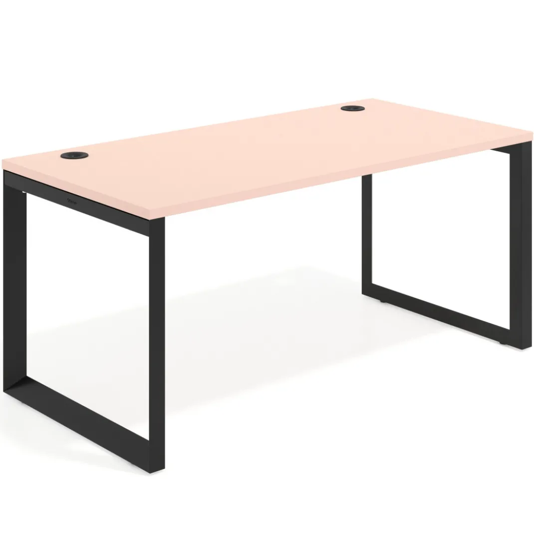 Mesa de escritorio Delta, fondo 80cm, estructura negra
