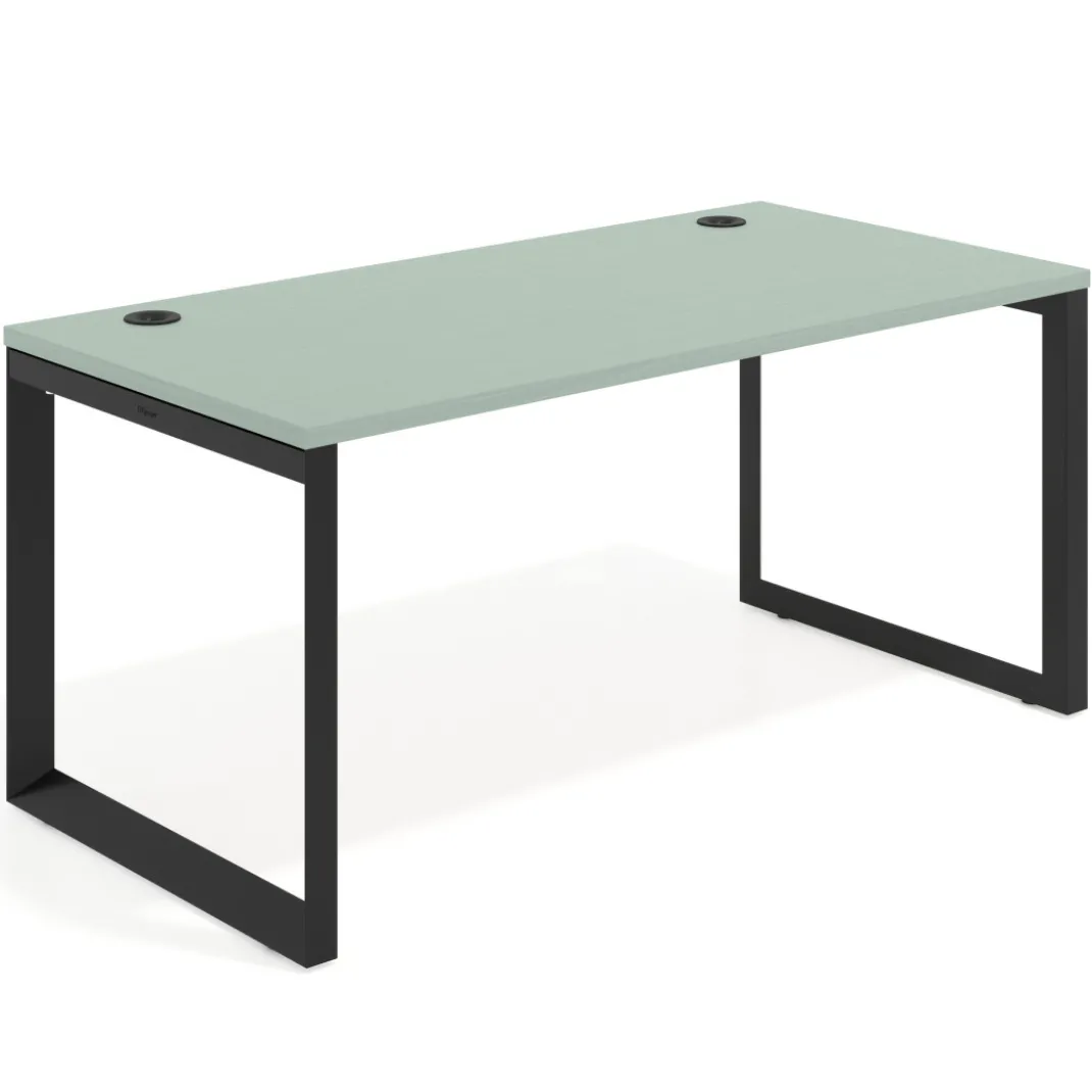 Mesa de escritorio Delta, fondo 80cm, estructura negra
