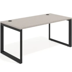 Mesa de escritorio Delta, fondo 80cm, estructura negra