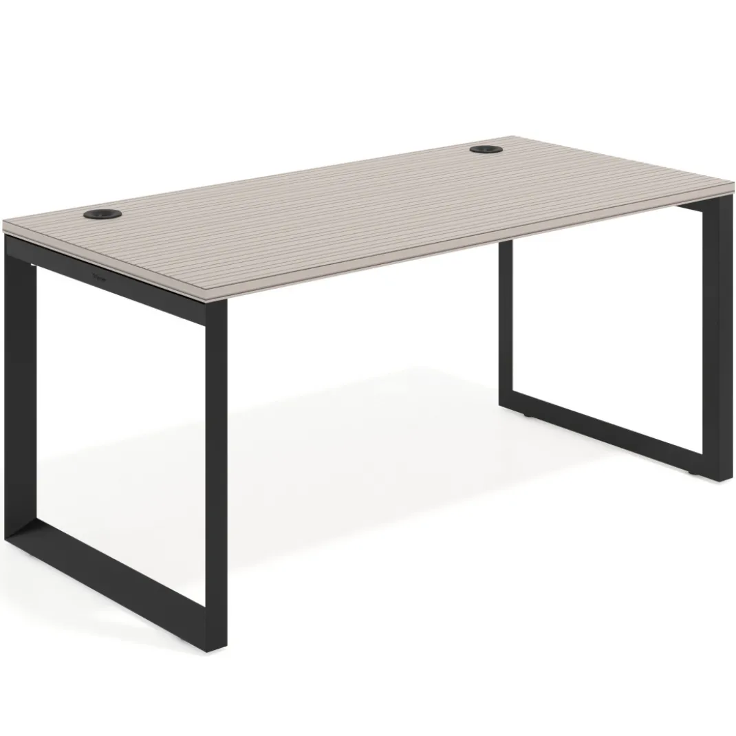 Mesa de escritorio Delta, fondo 80cm, estructura negra