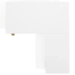 Mesa de escritorio en L con cajones UvePro, estructura blanca, ala pedestal metal