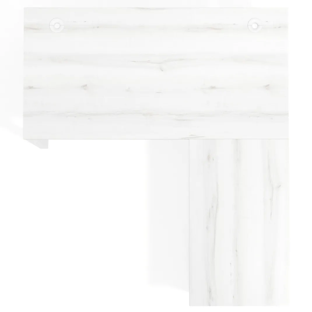Mesa de escritorio en L con cajones UvePro, estructura negra, ala pedestal metal