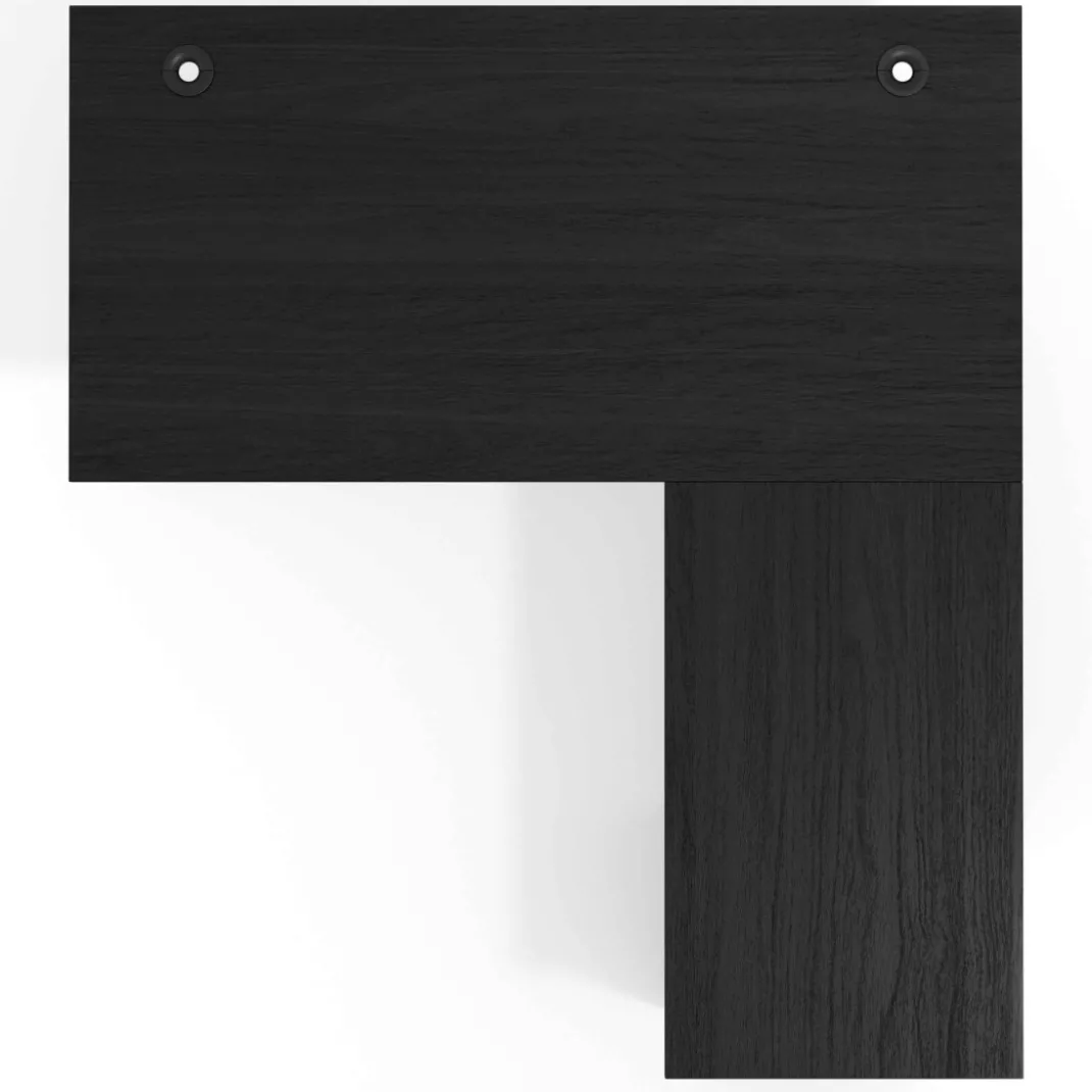 Mesa de Escritorio en L Tdesk, fondo 80cm, estructura negra, pedestal metal