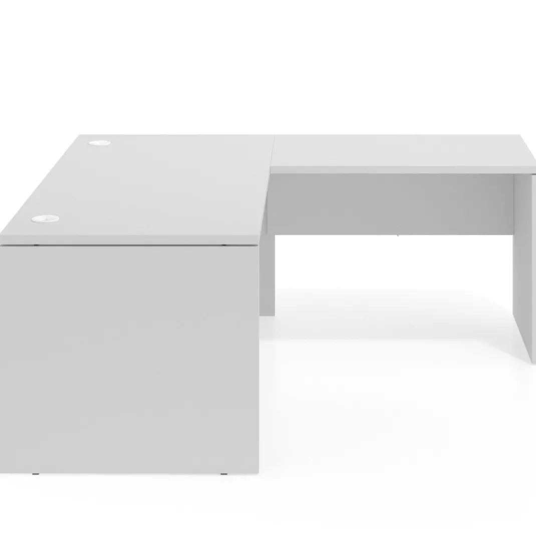 Mesa de escritorio en L Work fondo 80, estructura monocolor