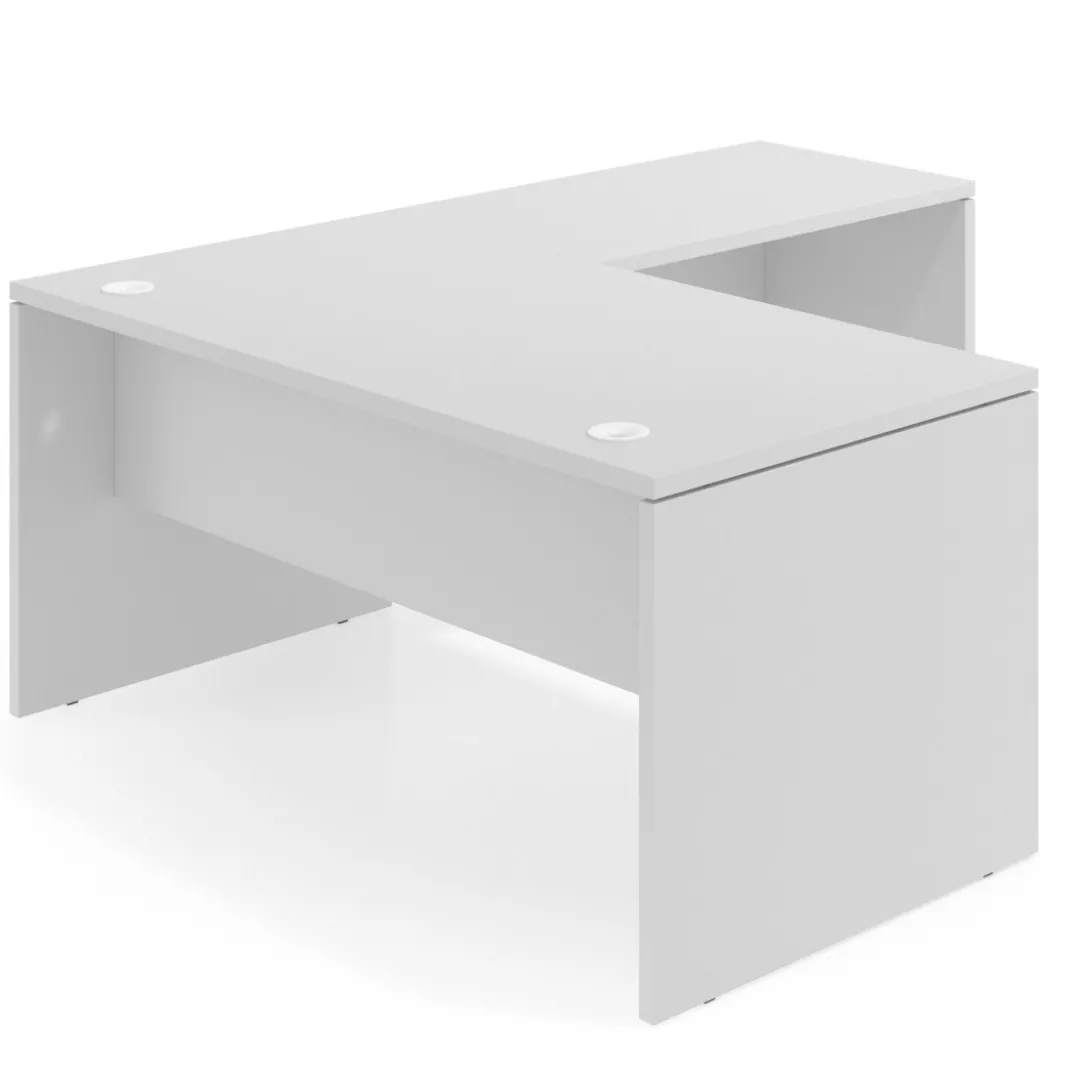Mesa de escritorio en L Work fondo 80, estructura monocolor