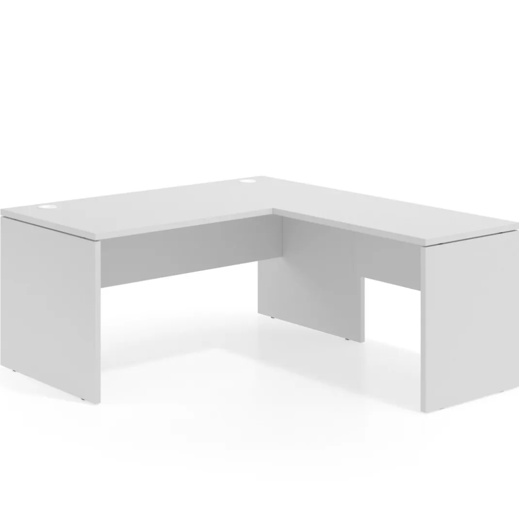 Mesa de escritorio en L Work fondo 80, estructura monocolor