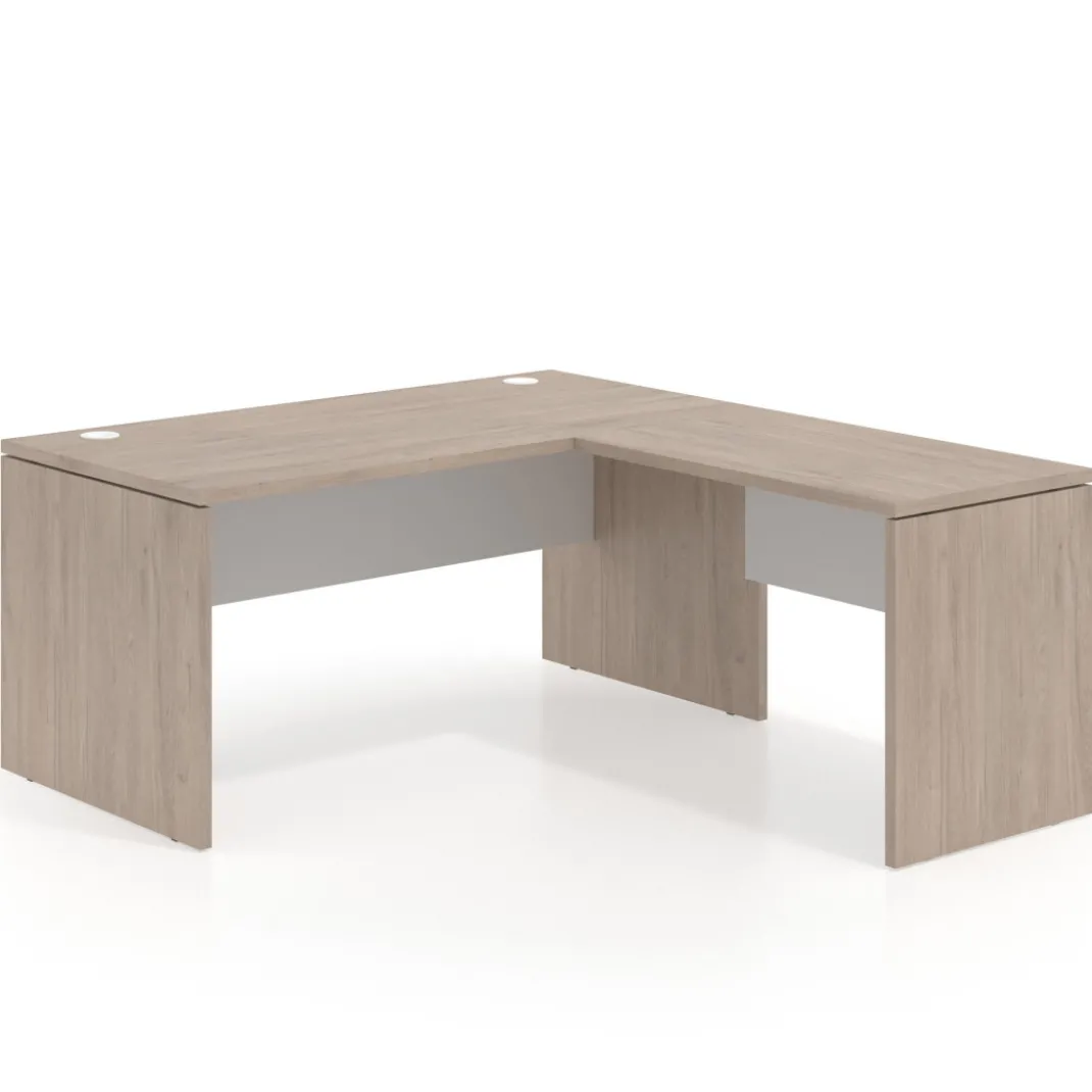 Mesa de escritorio en L Work fondo 80 estructura bicolor