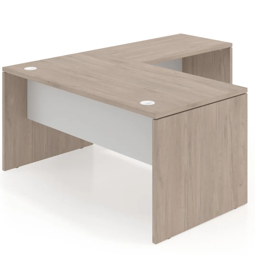 Mesa de escritorio en L Work fondo 80 estructura bicolor