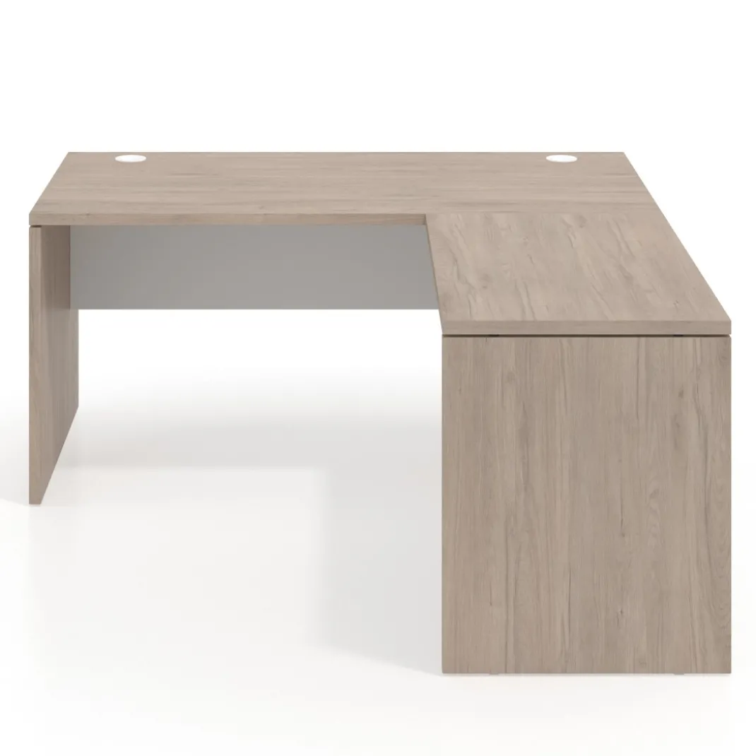 Mesa de escritorio en L Work fondo 80 estructura bicolor