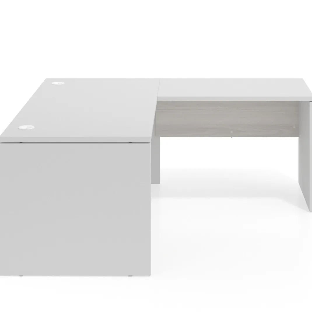 Mesa de escritorio en L Work fondo 80 estructura bicolor