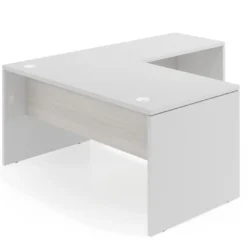 Mesa de escritorio en L Work fondo 80 estructura bicolor