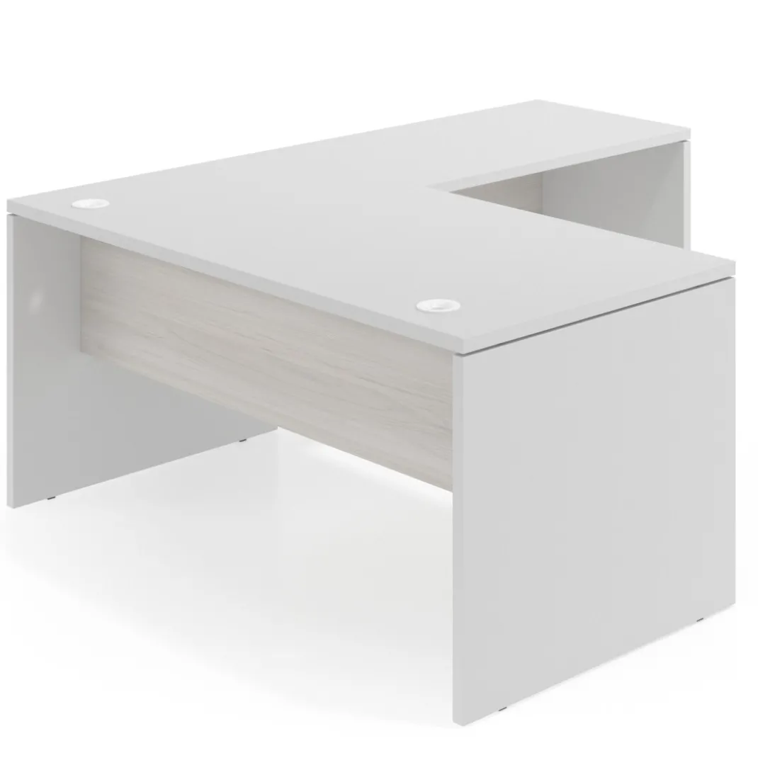 Mesa de escritorio en L Work fondo 80 estructura bicolor