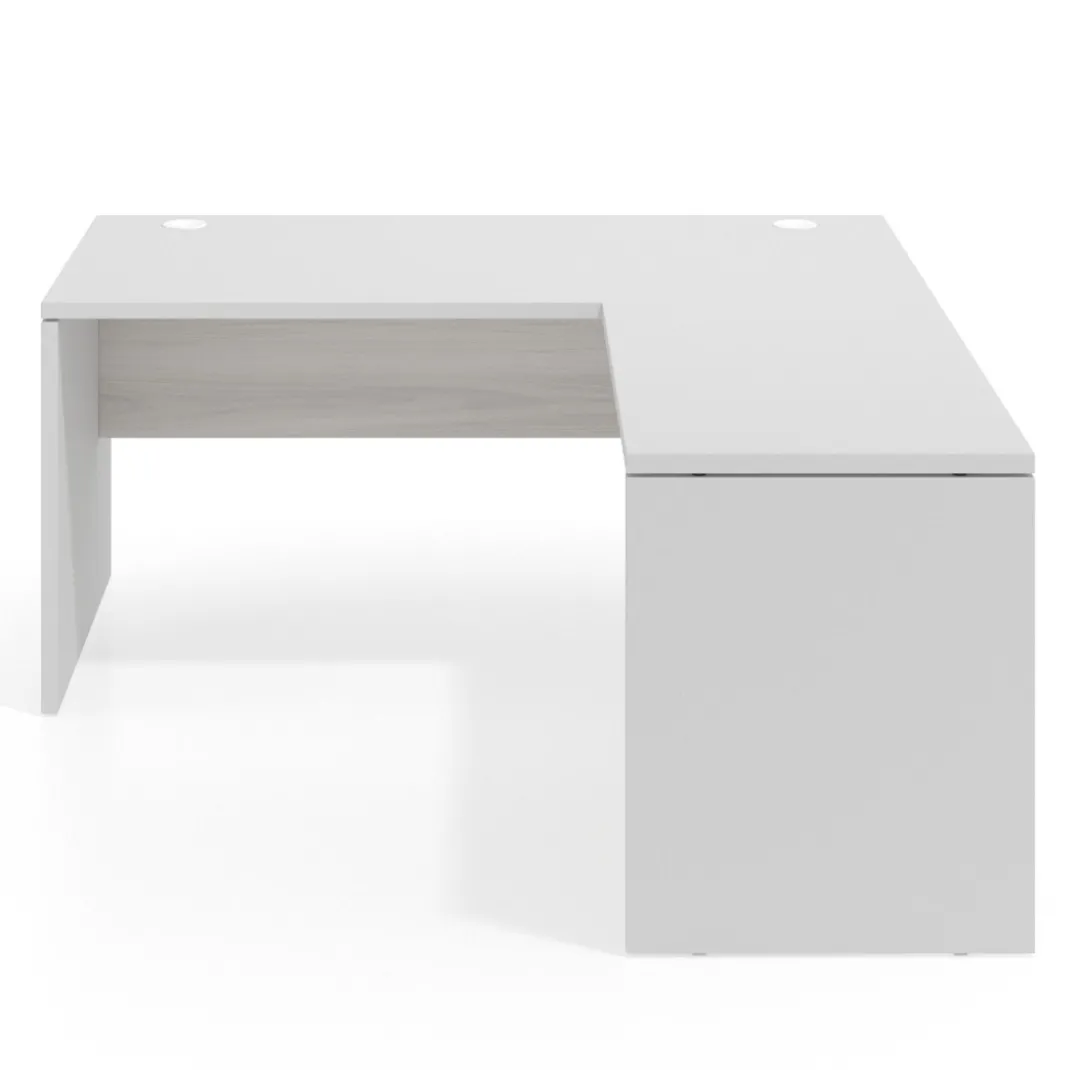 Mesa de escritorio en L Work fondo 80 estructura bicolor